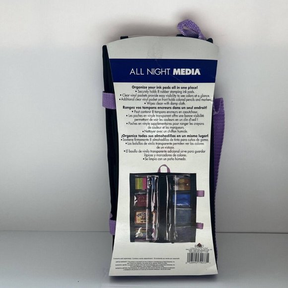 Plaid All Night Media Black Nylon Holds 8 Rubber Stamping Ink Pad Holder - Picture 6 of 12